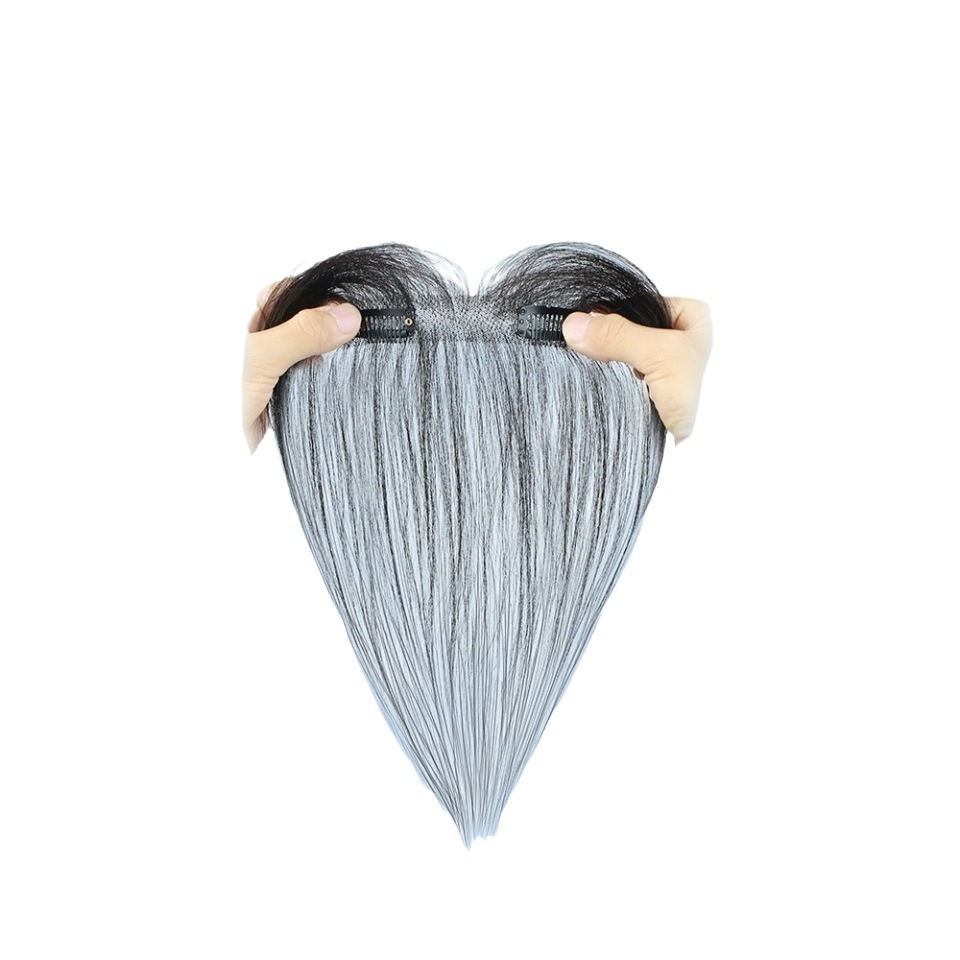 Internet celebridad pelo fetal Bangs peluca cabeza femenina cabello artificial sin costuras parche de rayita ligera frente natural bloque de reemplazo de cabello