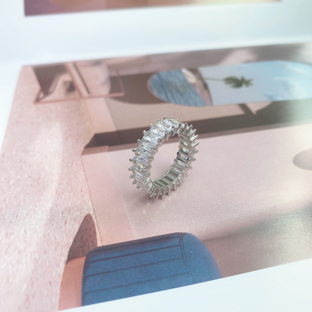 Fashion Geometric Sterling Silver Plating Zircon Rings