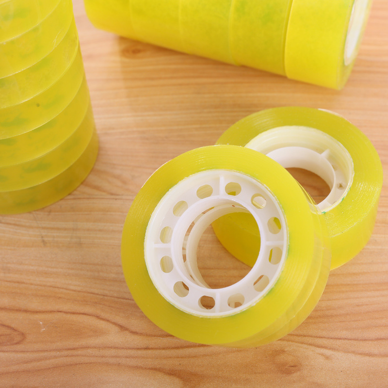 Cinta de papelería para estudiantes, embalaje transparente, sellado de oficina, cinta pequeña, embalaje, cinta hecha a mano, 1.8cm, caja al por mayor