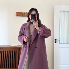 秋冬季2025新款时尚中长款宽松显瘦双面羊毛大衣女款气质外套毛呢