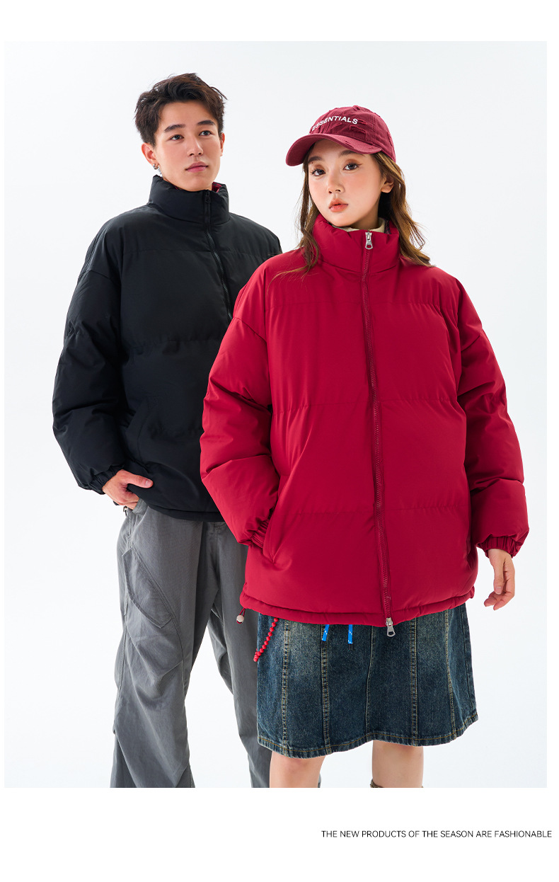 Padded-on Clothes Men's And Women's Loose Stand-up Collar Padded Jacket Warm And Thickened Padded Clothes Men's Tops Couple Jacket_viptrois.com