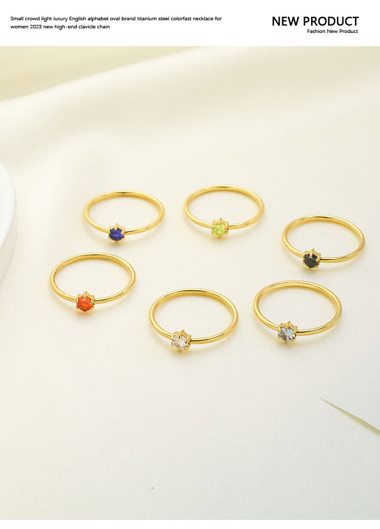 Wholesale Jewelry Lady Geometric Titanium Steel Plating Rings display picture 3