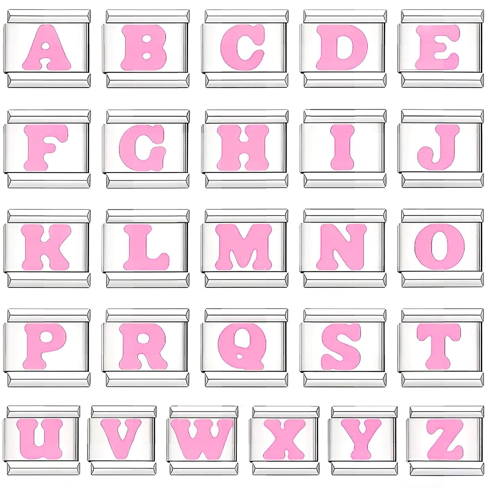 模块手链DIY表带粉色字母原创设计diy Italian Charms Bracelet