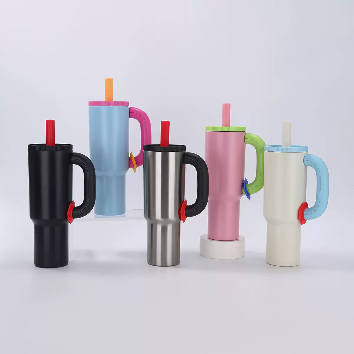 跨境多巴胺40oz保温杯高颜值不锈钢吸管冰霸杯户外便携车载汽车杯