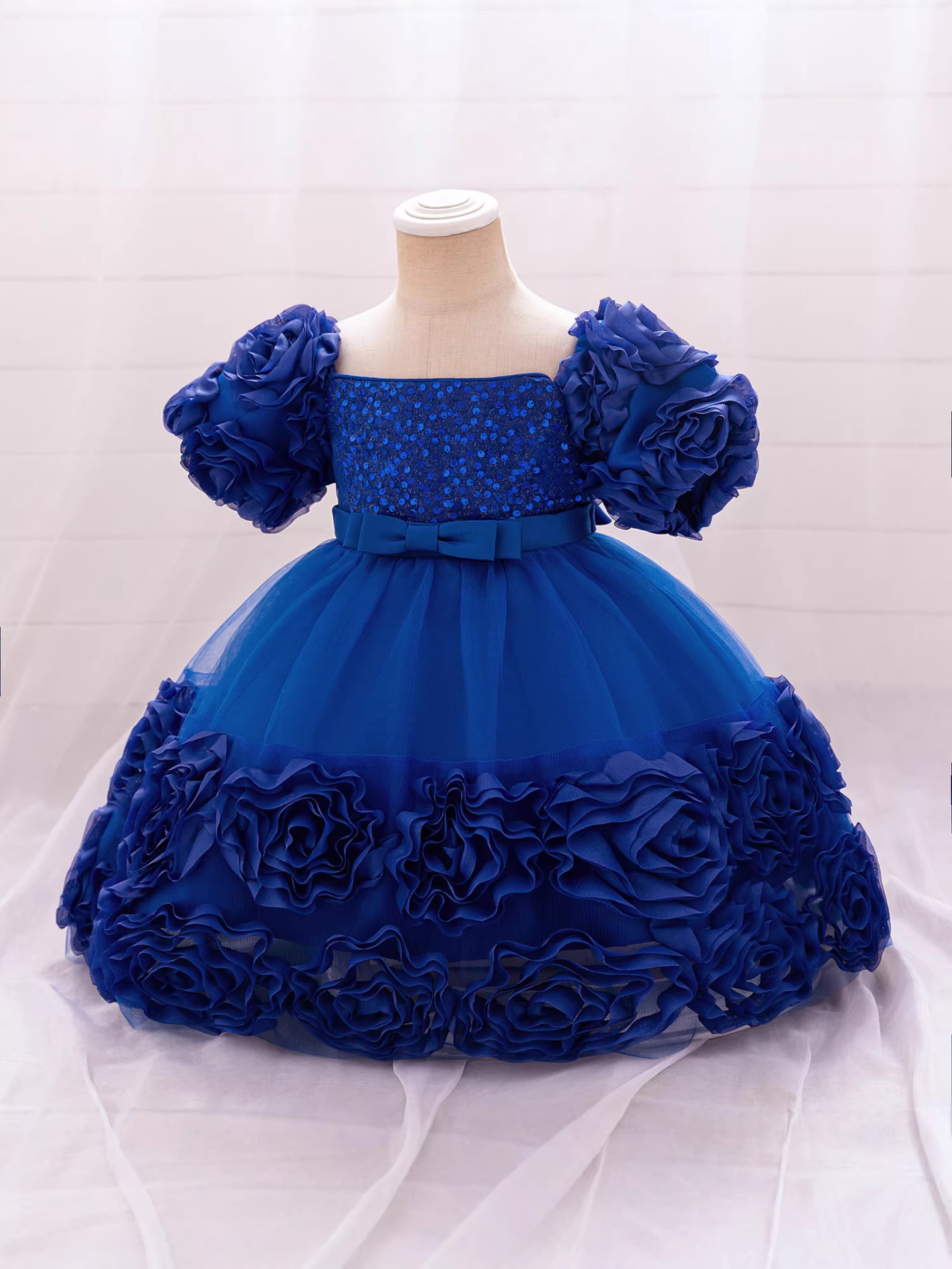 Nuevo vestido de niña transfronterizo vestido de princesa decal vestido de princesa vestido de cumpleaños vestido vestido de rosa vestido de niña