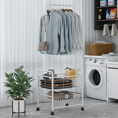 Nordic style light luxury clothes hanger home bedroom floor-standing coat rack multi-functional removable storage storage drying rack