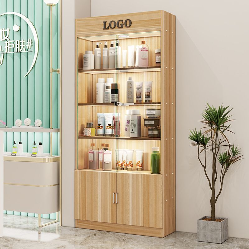 展示柜玻璃透明商用展柜带锁美容院礼品柜子玻璃门产品化妆品货柜