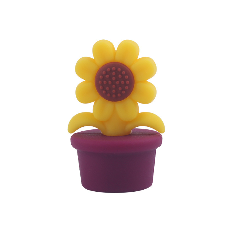 Nuevo bebé suministros de dibujos animados girasol mordedor creativo DIY bebé chupete cadena pulsera accesorios de juguete