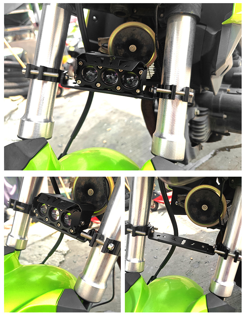 Motorcycle spotlight bracket electric scooter bumper shock absorption pipe clamp fixed modified multi-function extension bracket
