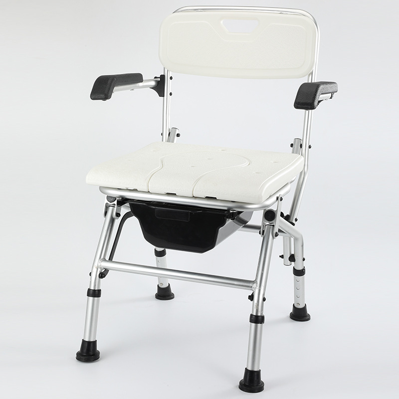 Silla de baño de ancianos Silla de baño plegable silla ergonómica negro mujeres embarazadas Silla de baño móvil