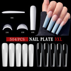Japanese new style nail art square head long size 2023 extended XXXL ballet nail art with protective cover