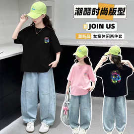 童装女童t恤短袖夏装2026新款儿童纯棉上衣女孩夏季中大童痞帅潮