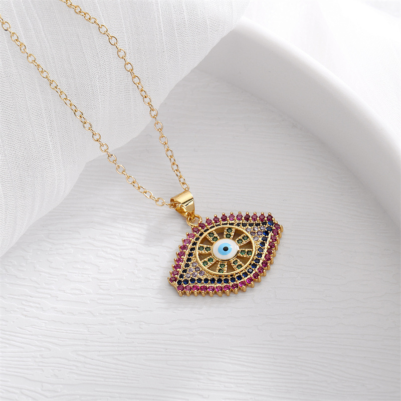 Shiny Devilu0027S Eye Copper Necklace Plating Zircon Copper Necklaces