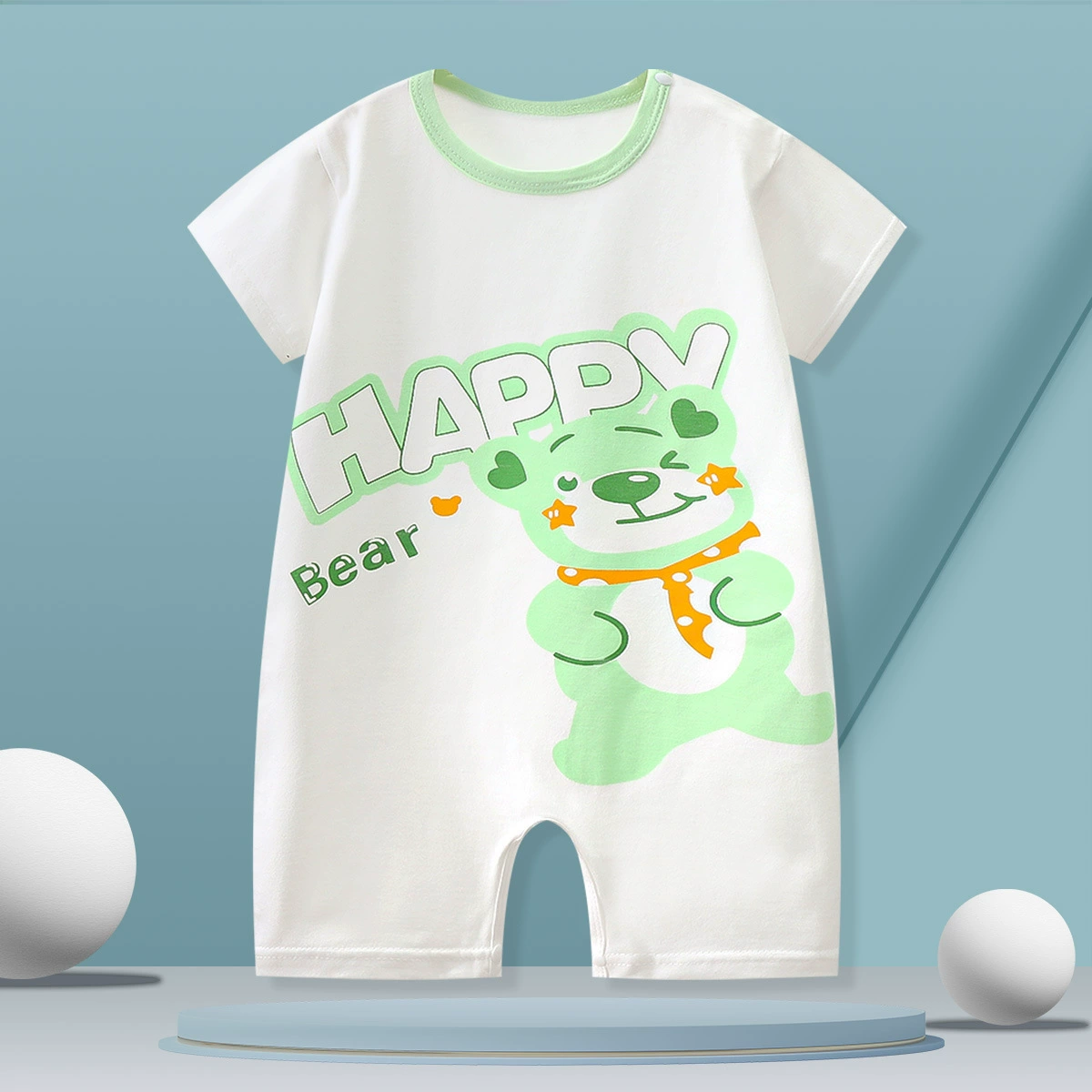 Детский хлопковый летний боди для новорожденных, с коротким рукавом, детская одежда