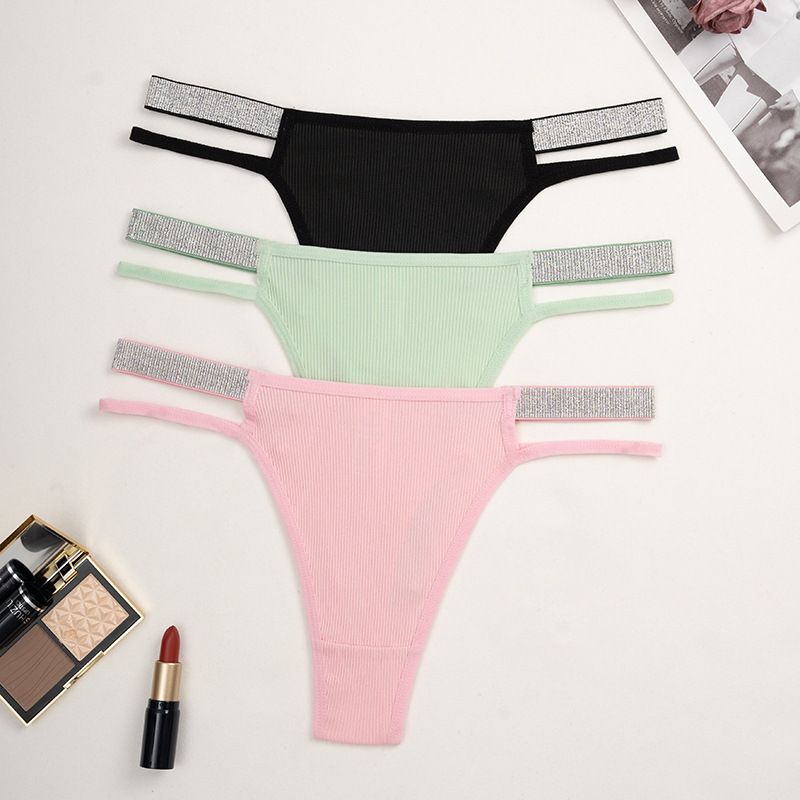 1 Piece Quantity Color Block Sexy Nylon All Seasons Low Waist Thong Panties Panties