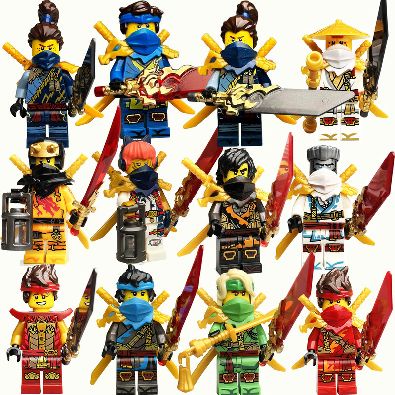 Cross-border 19th season dragon shoulder armor ninja building block figure with dragon head and shoulder, small particle educational assembly toy for boys, dropshipping available
