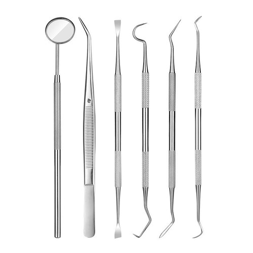Dental calculus remover stainless steel dental tools anti-fog dental mirror with light oral mirror tooth cleaner set