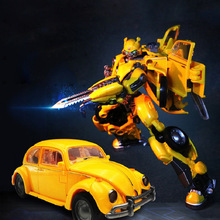 H6001-3黄蜂手动变形玩具合金版甲虫汽车人勇士儿童模型玩具