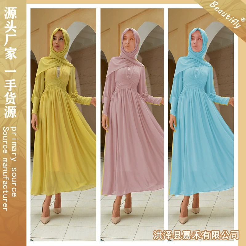 Новая модель женского шифонового платья для Юго-Восточной Азии, прямые продажи с фабрики, трансграничная торговля.