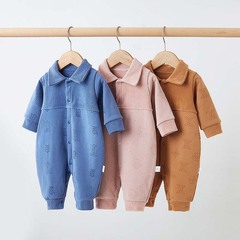 嬰兒衣服秋冬裝加絨3個月男寶寶連體衣6春秋款保暖套裝新生兒哈衣