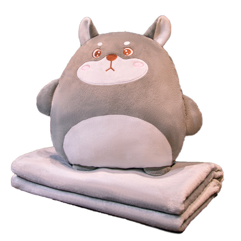 Cartoon transfronterizo 2 - en - 1 almohada manta almohada de doble uso almohada mano caliente muñeca oficina pierna artefacto almohada siesta al por mayor