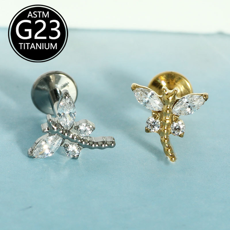 Labret piercing jewelry detail image