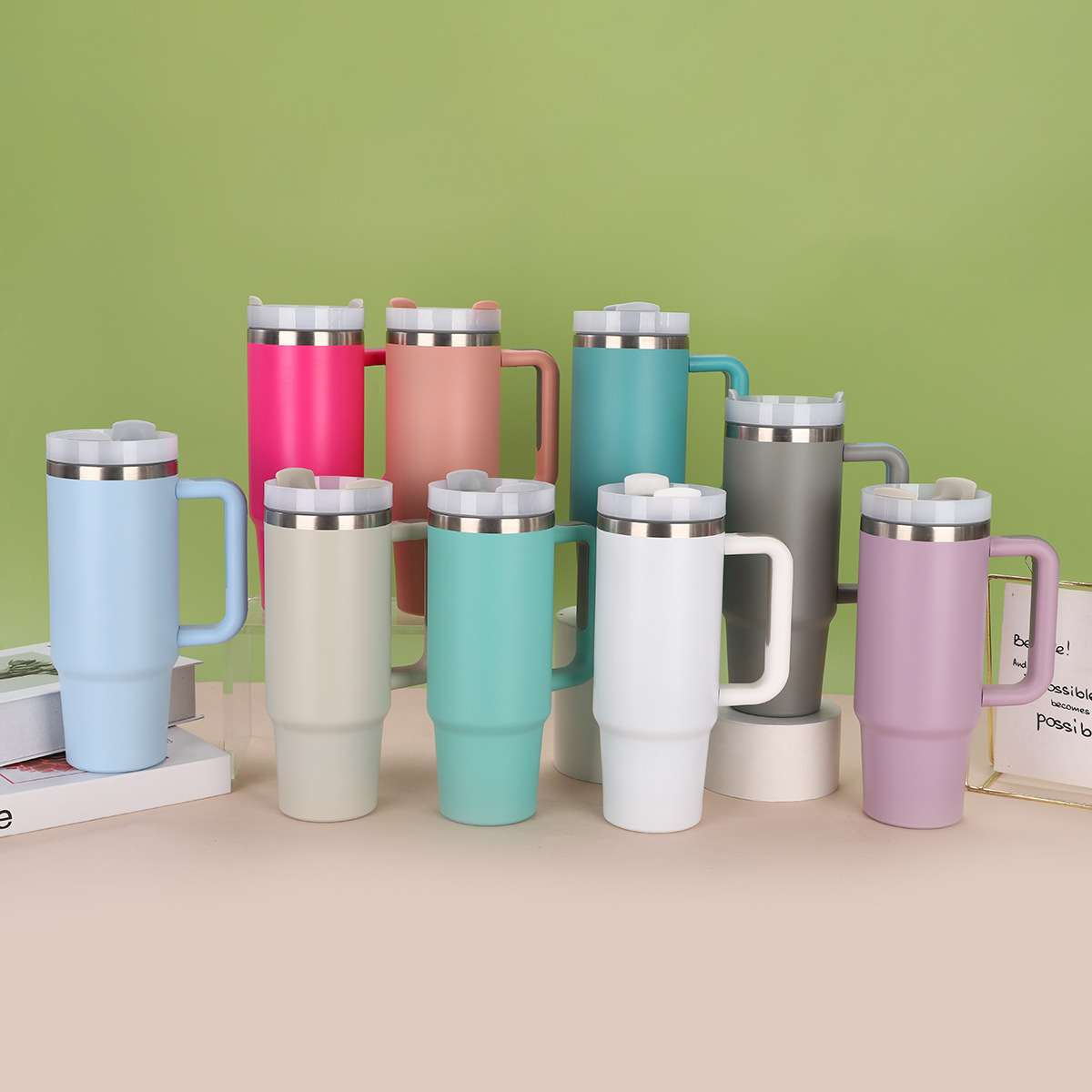 Customized Second-Generation 30Oz Top Quality Car Large-Capacity Handle Straw Ice Cup, 304 Stainless Steel Vacuum Insulated Cup_voghion.com