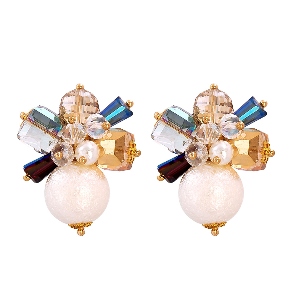 Pendientes De Cubo De Cristal De Colores De Moda display picture 7