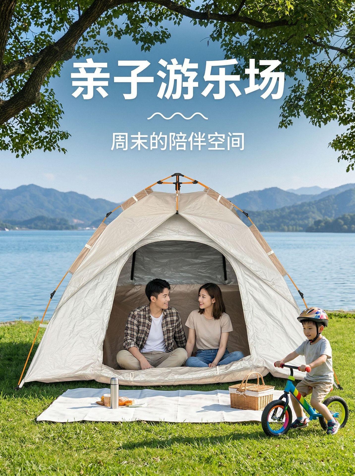 Tent for Outdoor Camping, One-Second Quick Setup, Portable Hiking and Camping Gear, Outdoor Tent for Heavy Rain and Sun Protection