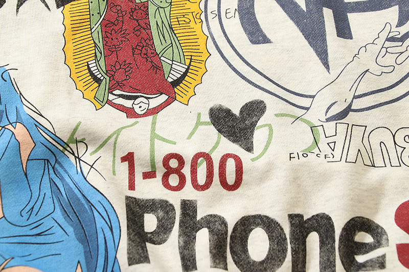 Marque de mode américaine High Street Madonna graffiti peint à la main rétro vieux sweat-shirt à capuche pour hommes et femmes veste ample à capuche_voghion.com