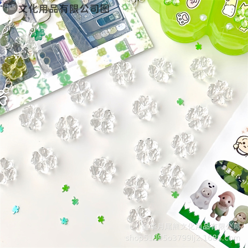 高品質四つ葉のクローバーアクセサリー木片樹脂アクセサリービーズテープ装飾材料 diy アクセサリーブレスレット卸売|undefined