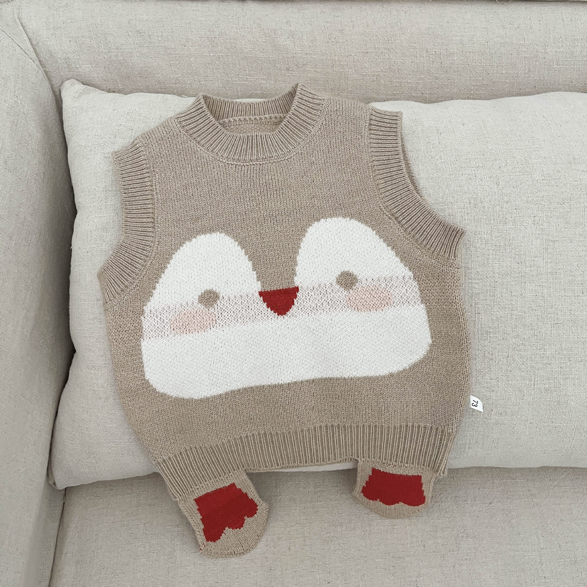 Baby lindo chaleco de punto primavera y otoño coreano chico camiseta de fondo a rayas bebé pantalones casuales de tres piezas