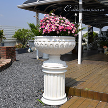 欧式罗马柱高脚花盆大号底座架别墅门口玄关花园庭院摆件婚庆路引