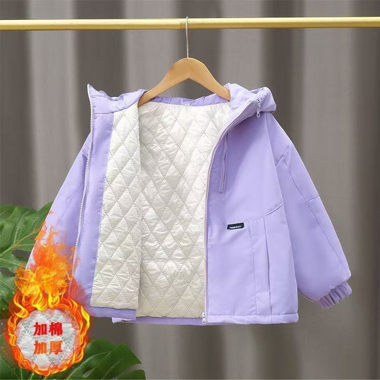 Girls' Spring and Autumn Jacket 2026 New Spring Thickened Cotton Coat for Older Children, Girls' Top, Baby Girl's Windbreaker