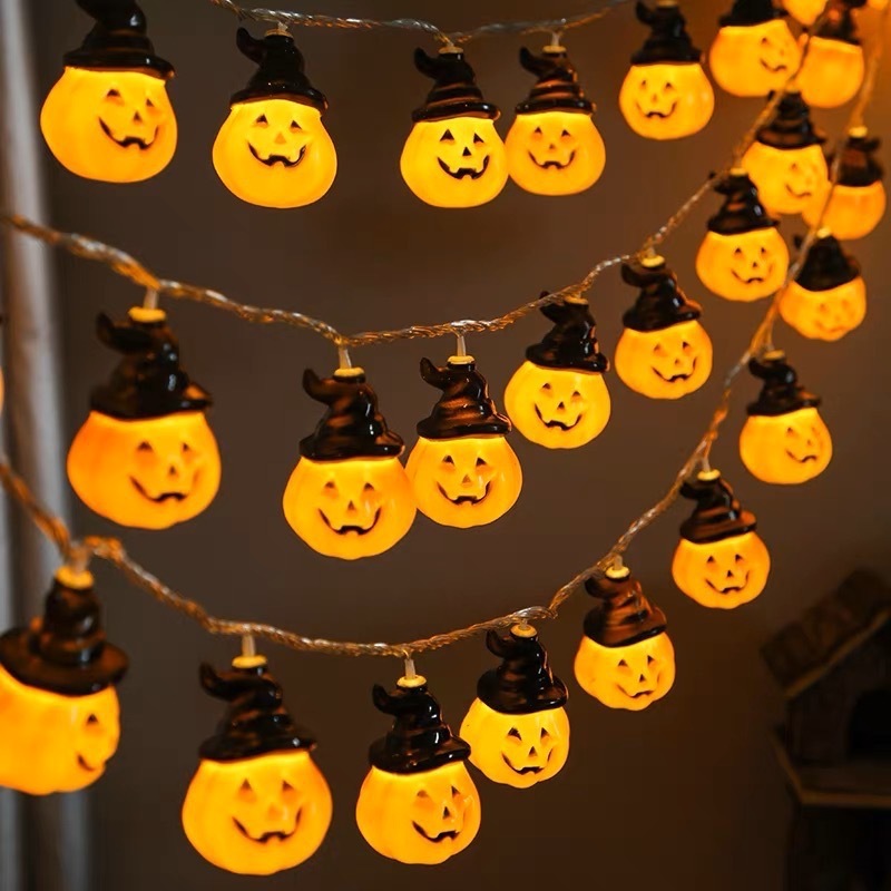クロスボーダー Amazon ハロウィンライトストリングシーンレイアウト LED カボチャゴーストライトストリング屋外ホリデーデコレーション LED ライト|undefined