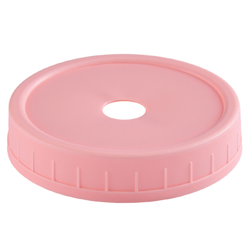 Amazon PP plástico con agujeros Mason cubierta color 70mm calibre 86mm boca ancha mango taza Mason cubierta de paja image 14