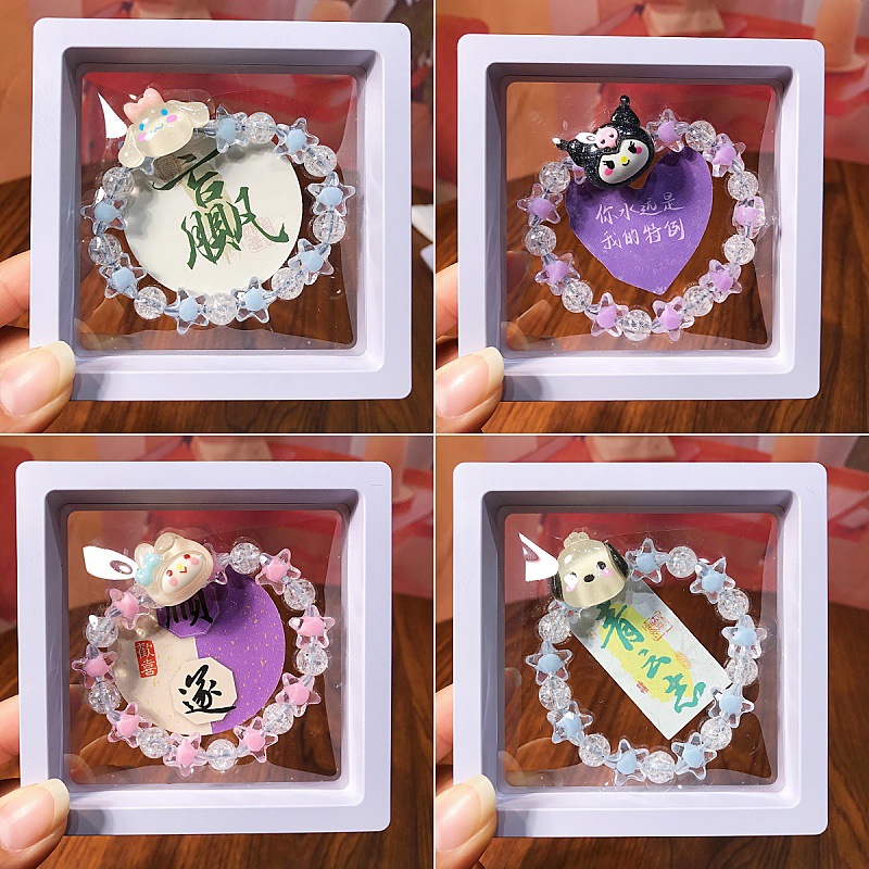 Cartoon Bracelets Wholesale, Student Elastic Band Bracelets, Dual-Purpose, Fresh and Versatile, Best Friend Gifts, Acrylic Jewelry Wholesale