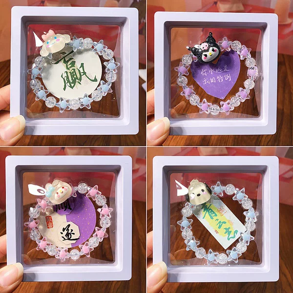 Cartoon Bracelets Wholesale, Student Elastic Band Bracelets, Dual-Purpose, Fresh and Versatile, Best Friend Gifts, Acrylic Jewelry Wholesale