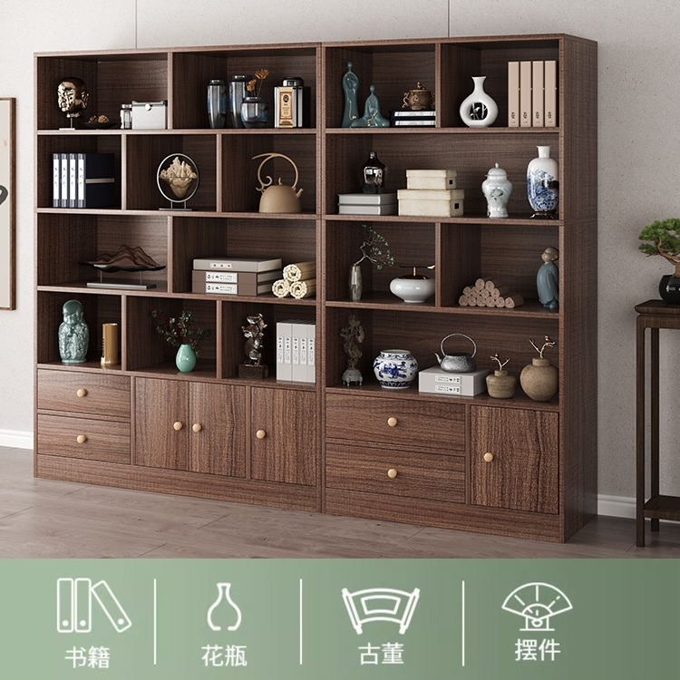 Estante de libros doméstico con estante de puerta armario de almacenamiento sala de estar armario de visualización multicapa armario de almacenamiento de librería de combinación libre