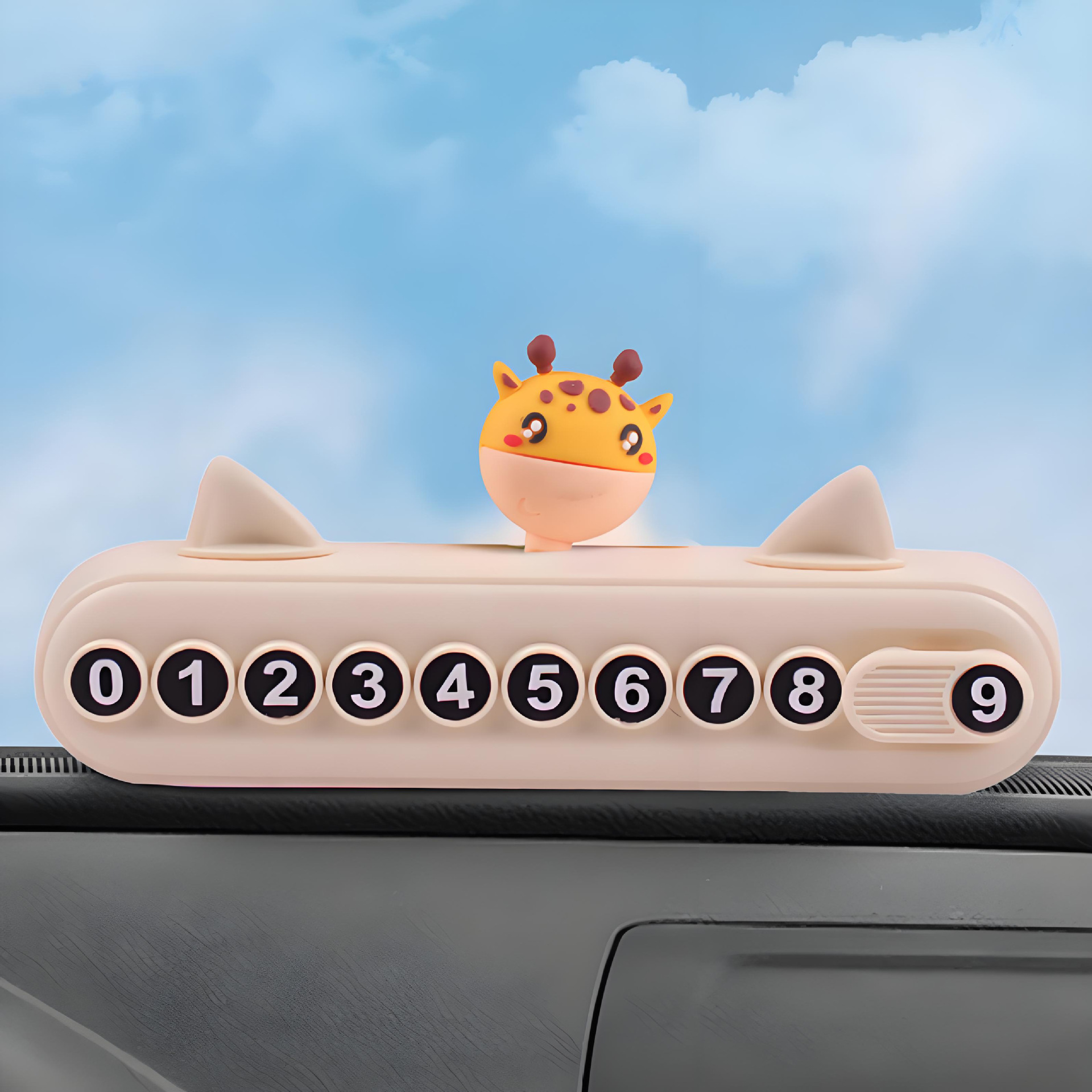 Tarjeta de oreja de gato La caricatura tridimensional puede ocultar la matrícula móvil, el número de teléfono, la señal de estacionamiento digital, el plástico oculto con una tecla