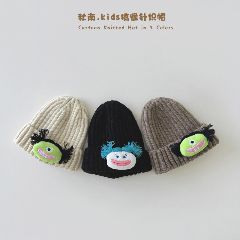 Keep warm children's brand cartoon knitted hat for boys