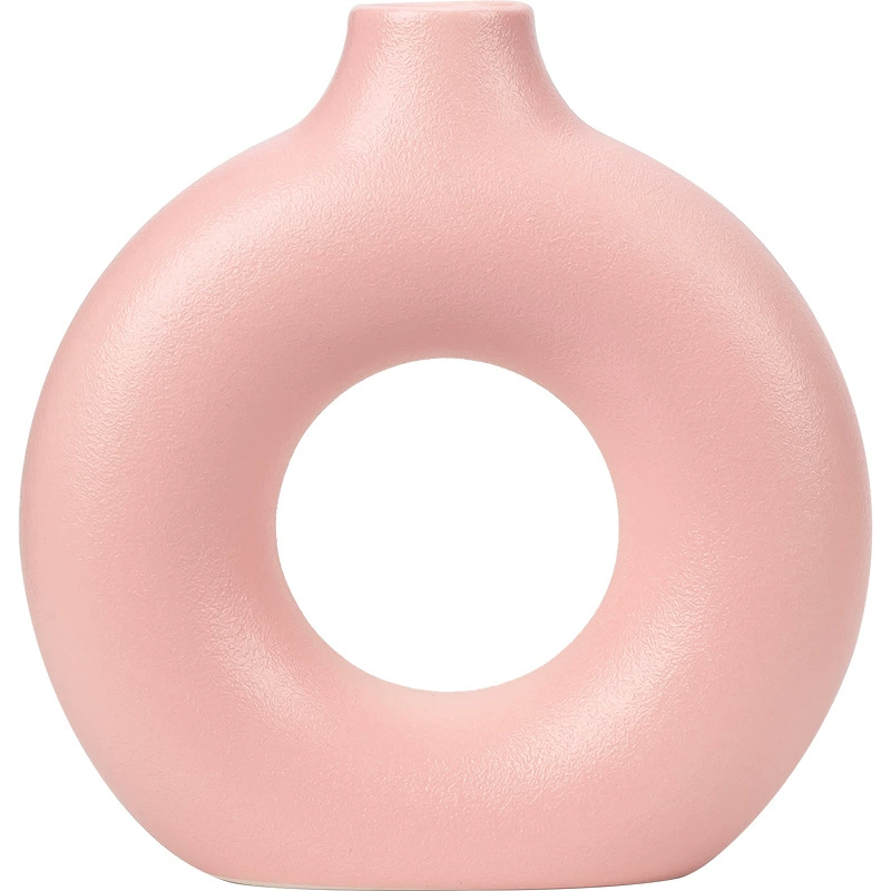 Кросс-борт ceramic vase Творческий донат-ваза в Nordic INS ветер свет роскошный ретро засушенные цветы декоративные украшения