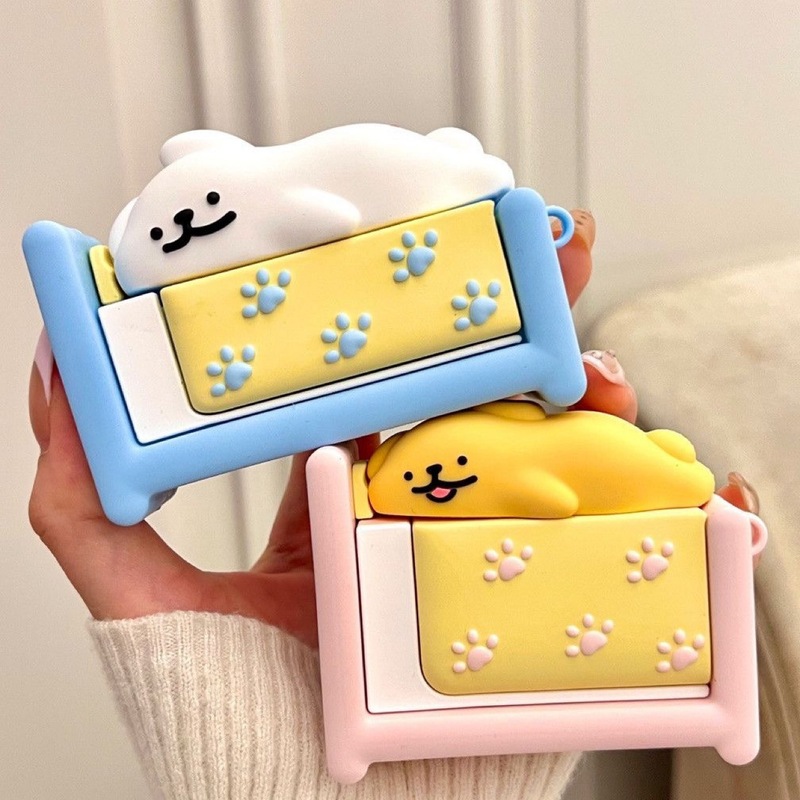 可爱睡觉线条小狗AirPodspro2保护套1/2代苹果耳机套AirPods3代新|undefined