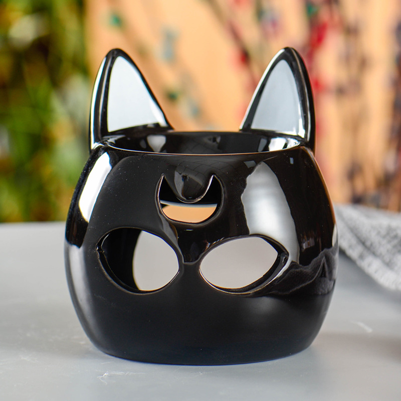 Vela de cerámica Estufa de aromaterapia Lámpara de aromaterapia hueca Lámpara de aceite refinado Dos y Estufa de aceite refinado Artesanía creativa para el hogar