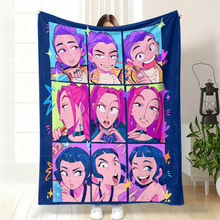 跨境动漫KPop Demon Hunters法兰绒毛毯子沙发盖毯猎魔女团午睡毯
