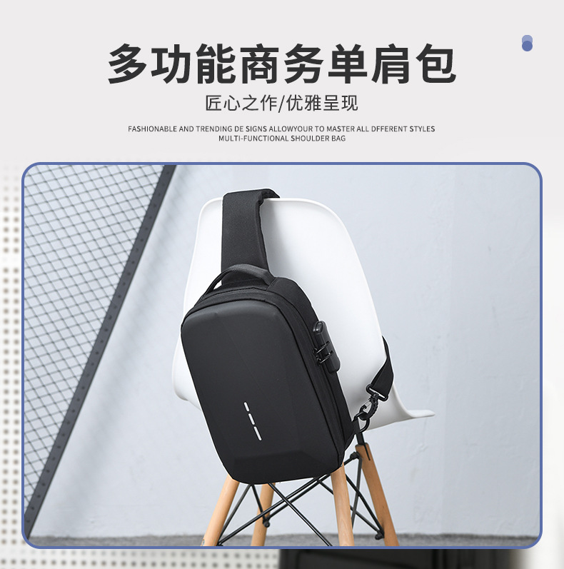 New cross-border chest bag for men, high-end cycling, large-capacity casual chest bag, single-shoulder men's crossbody bag, anti-theft shoulder bag undefined