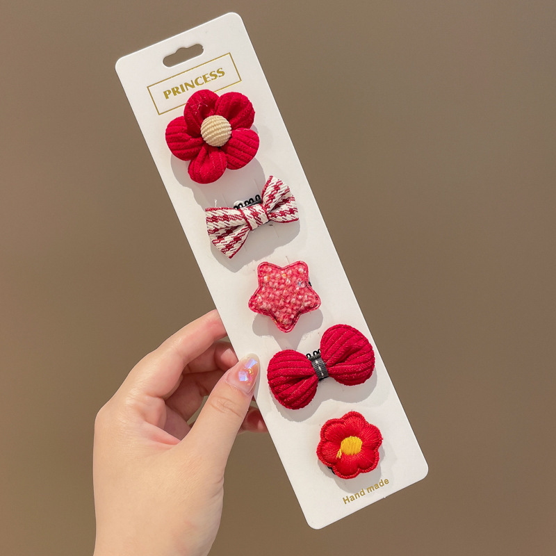 Niños lindos clips de pelo de sudor, clips de pelo de tela para bebés, clips de pelo de bordes laterales, clips de pelo fetal para bebés que no lastimen clips de pelo