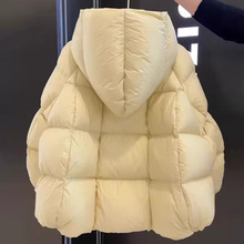 高品质90白鸭绒连帽泡芙羽绒服女2025冬季新款时尚蓬松保暖面包服