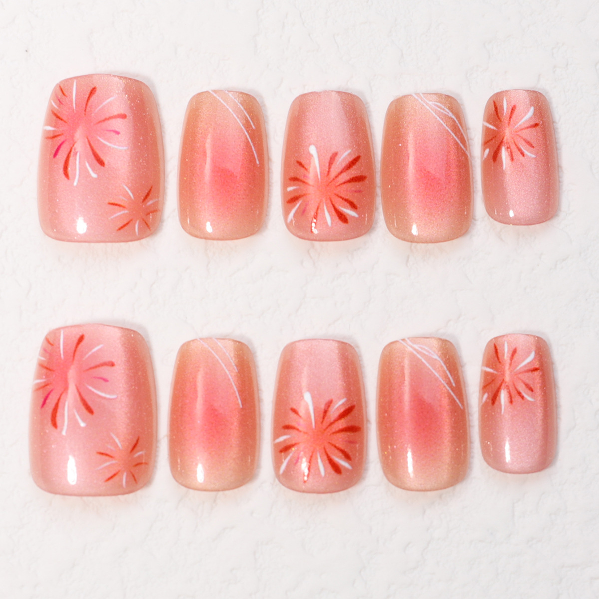 Manicure nuevo cristal ojo de gato usar uñas de alta calidad manuales manicure piezas de 10 piezas empaquetadas decodificación usar uñas al por mayor