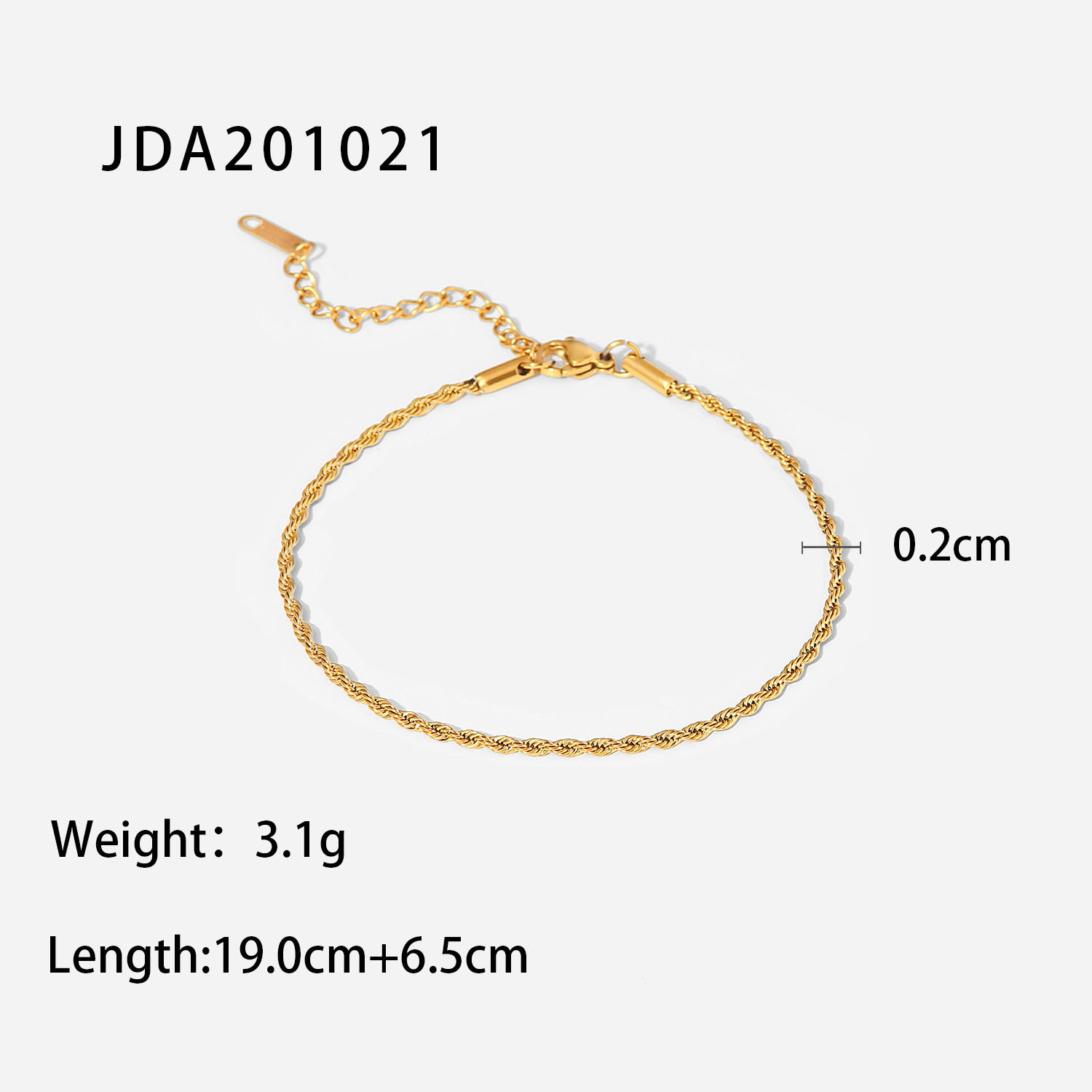 1 Piece Simple Style Geometric Titanium Steel Plating Women's Anklet display picture 6